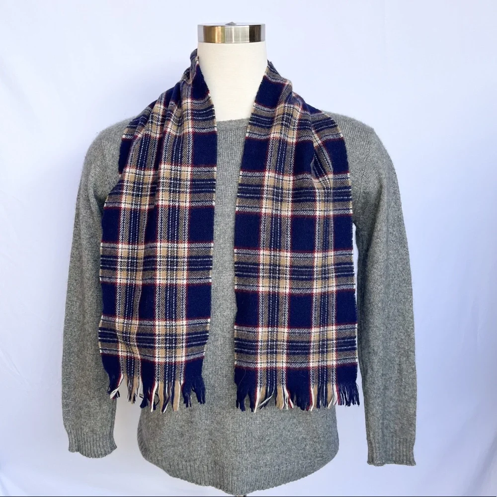 Highland Home Industries Lambswool Vintage Plaid Scarf Men